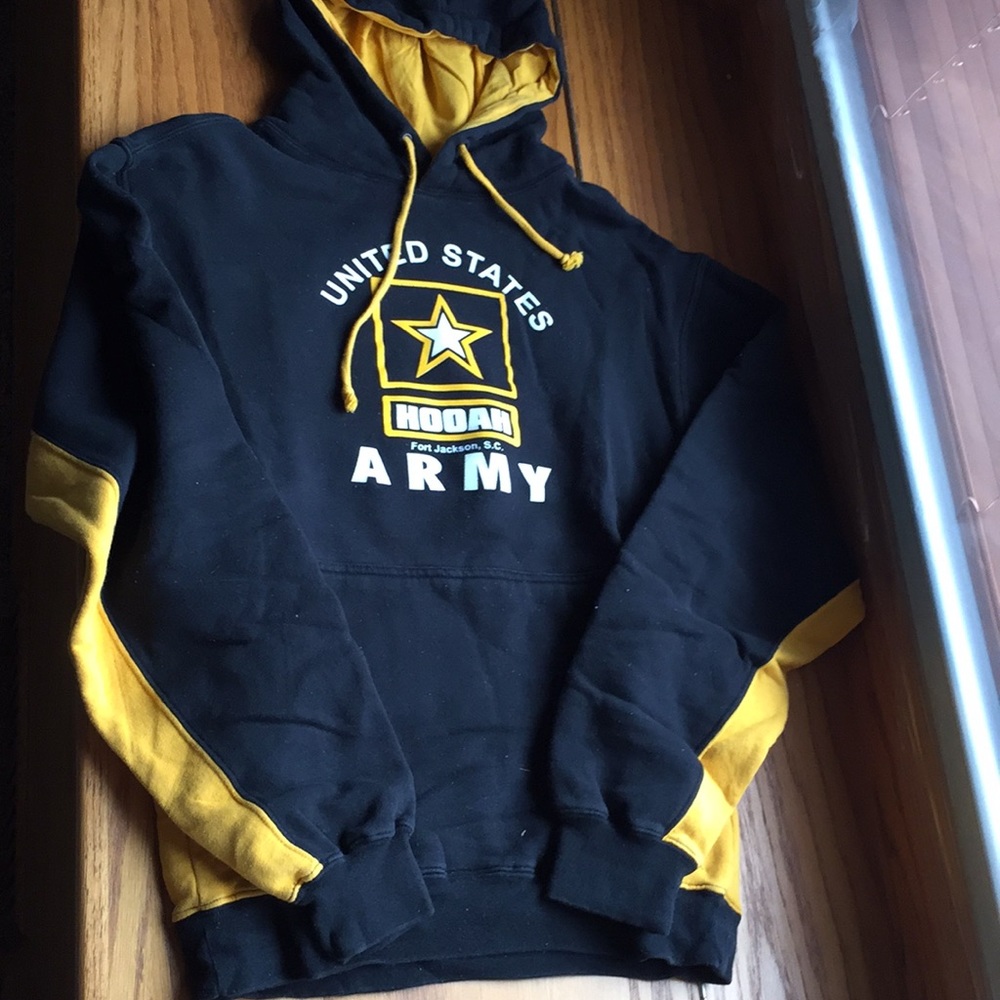 United States Army Black/Yellow Hoodie Small